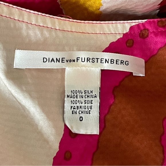 Diane von Furstenberg Silk Margot Belted Mini Dress | Vibrant Abstract Pink - Picture 9 of 11